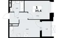 1 room apartment 36 m² poselenie Sosenskoe, Russia