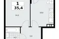 Mieszkanie 1 pokój 35 m² poselenie Sosenskoe, Rosja