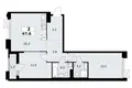 2 room apartment 68 m² Troitsk, Russia