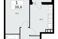 Appartement 1 chambre 39 m² Moscou, Fédération de Russie