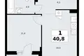 Квартира 1 комната 41 м² район Троицк, Россия