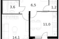 Apartamento 1 habitación 38 m² Moscú, Rusia