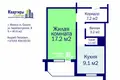 Apartamento 1 habitación 41 m² Minsk, Belarús