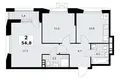 2 room apartment 55 m² poselenie Sosenskoe, Russia