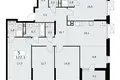 5 room apartment 122 m² Moscow, Russia