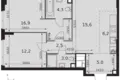 3 room apartment 66 m² Moscow, Russia