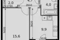 Mieszkanie 1 pokój 38 m² Razvilka, Rosja