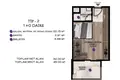 Квартира 1 комната 43 м² Мезитли, Турция