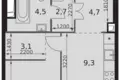 Mieszkanie 1 pokój 37 m² Moskwa, Rosja