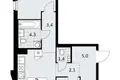 Mieszkanie 2 pokoi 59 m² Troick, Rosja