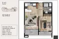 Квартира 2 комнаты 47 м² Мерсин, Турция