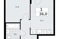 1 room apartment 36 m² Troitsk, Russia
