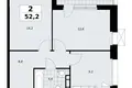 2 room apartment 52 m² poselenie Sosenskoe, Russia