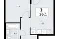 Wohnung 1 zimmer 36 m² Troizk, Russland