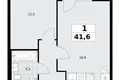 Wohnung 1 zimmer 42 m² Troizk, Russland