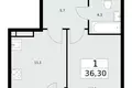 Appartement 1 chambre 36 m² Postnikovo, Fédération de Russie