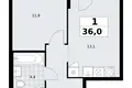 1 room apartment 36 m² Troitsk, Russia