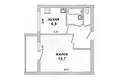 Apartamento 1 habitación 36 m² Muchaviecki sielski Saviet, Belarús