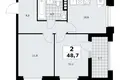 2 room apartment 49 m² poselenie Sosenskoe, Russia