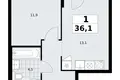 Квартира 1 комната 36 м² район Троицк, Россия