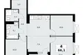 4 room apartment 66 m² poselenie Sosenskoe, Russia