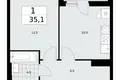 1 room apartment 35 m² poselenie Sosenskoe, Russia