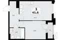 1 room apartment 42 m² Troitsk, Russia