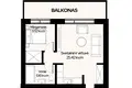 Mieszkanie 2 pokoi 43 m² Kowno, Litwa