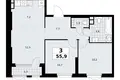 3 room apartment 56 m² South-Western Administrative Okrug, Russia