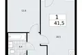 Квартира 1 комната 42 м² район Троицк, Россия