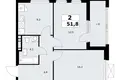 2 room apartment 52 m² poselenie Sosenskoe, Russia