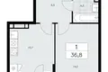 Mieszkanie 1 pokój 37 m² poselenie Sosenskoe, Rosja