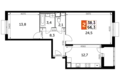 Квартира 2 комнаты 66 м² Развилка, Россия