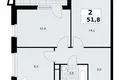 Apartamento 2 habitaciones 52 m² poselenie Sosenskoe, Rusia