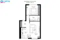 Apartamento 2 habitaciones 54 m² Vilna, Lituania