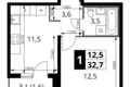 Mieszkanie 1 pokój 33 m² Leninsky District, Rosja