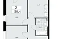 2 room apartment 50 m² Moscow, Russia