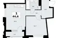 Wohnung 1 zimmer 45 m² Troizk, Russland
