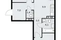3 room apartment 60 m² Vnukovo, Russia