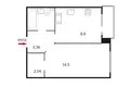 1 room apartment 33 m² Murino, Russia