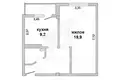 Wohnung 1 zimmer 42 m² Muchaviecki sielski Saviet, Belarus