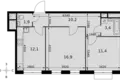 Квартира 2 комнаты 56 м² Развилка, Россия