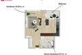 1 room apartment 42 m² Vilnius, Lithuania