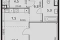 1 room apartment 51 m² Moscow, Russia