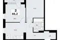2 room apartment 46 m² Kommunarka, Russia