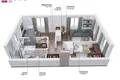 3 room apartment 52 m² Alytus, Lithuania