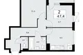 2 room apartment 47 m² poselenie Sosenskoe, Russia