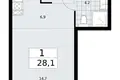 Mieszkanie 1 pokój 28 m² Troick, Rosja