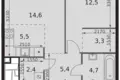 Wohnung 2 zimmer 48 m² Moskau, Russland
