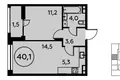 Mieszkanie 2 pokoi 40 m² Kommunarka, Rosja